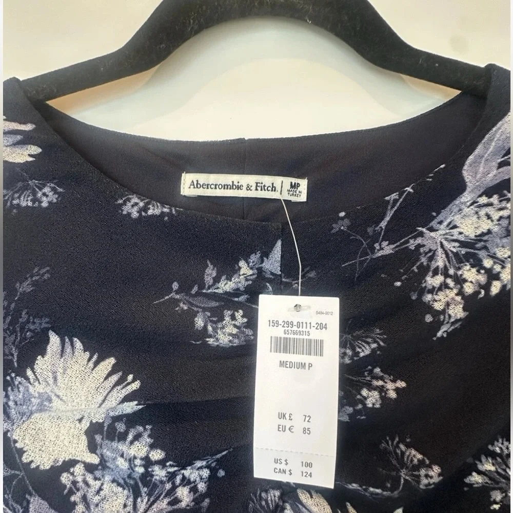 NWT Abercrombie & Fitch Floral Bodycon Midi Dress Sz MP - Picture 6 of 8
